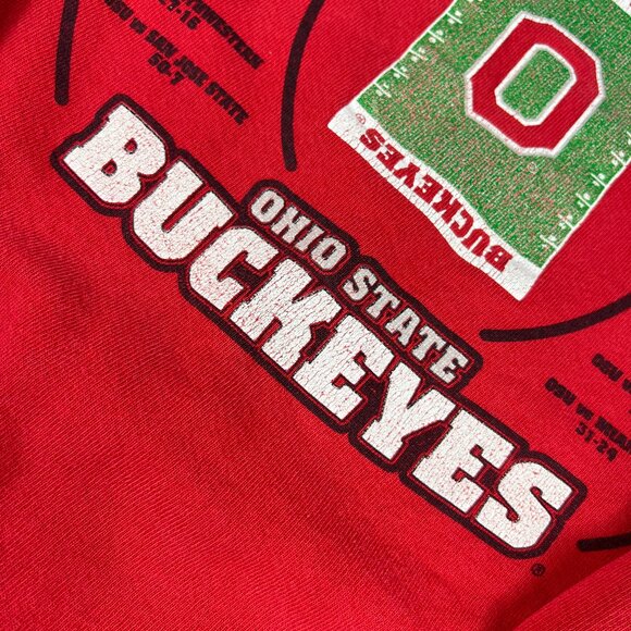 Y2K Champions Ohio State Buckeyes Sweatshirt Extra Large Red Thrashed Crewneck - Picture 8 of 16